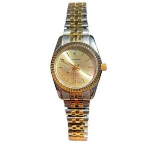 Y2K Vintage Milan Diamond Quartz Two-Tone Women’s wrist  Watch Gold Silver